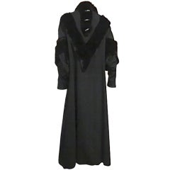 30s Art Deco Wool Coat with Sheared Beaver and Amazing Buttons 10