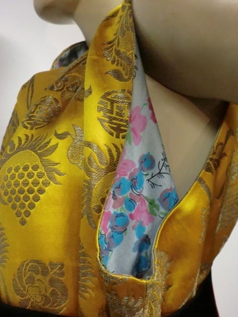 1920s Chinese Jacquard Silk Robe 4