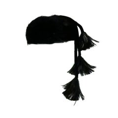 60s Feather Pillbox Hat with Feather Tassels 1