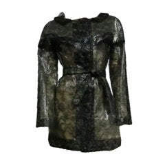 Rochas Limited Edition Laminated Chantilly Lace Trench Coat