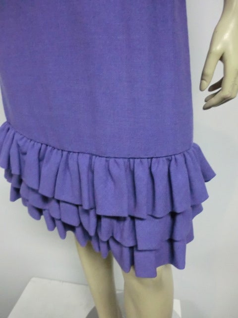 Paul Whitney 50s Structured Wool Cocktail Dress 2