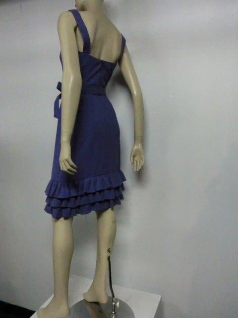 Paul Whitney 50s Structured Wool Cocktail Dress 3