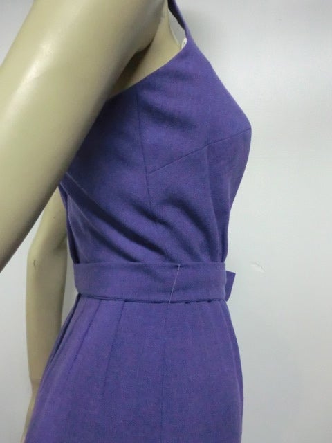 Paul Whitney 50s Structured Wool Cocktail Dress 4