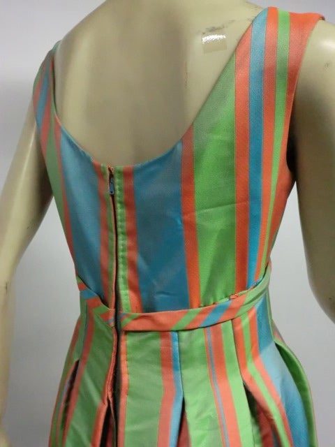 50s Catherine Scott Silk Faille Gown in Dramatic Stripes 2