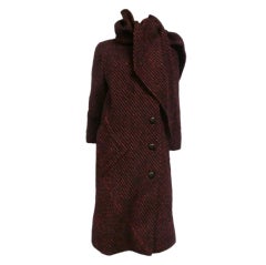 Pauline Trigere 70s Tweed Coat w/ Scarf 6