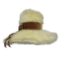 Vintage Leslie James 60s Angora Wide Brim Hat