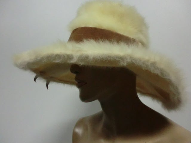 Leslie James 60s Angora Wide Brim Hat 2