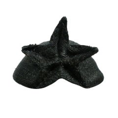 Hubert de Givenchy 50s "Star" Hat in Black Straw