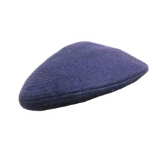 Vintage 50s Chanel Couture Periwinkle Wool Beret
