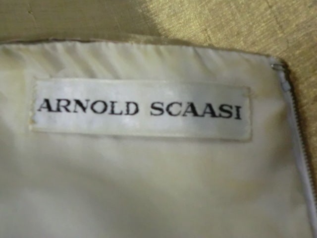 Arnold Scaasi 60s Chevron Silk Stripe Lamé Gown 6