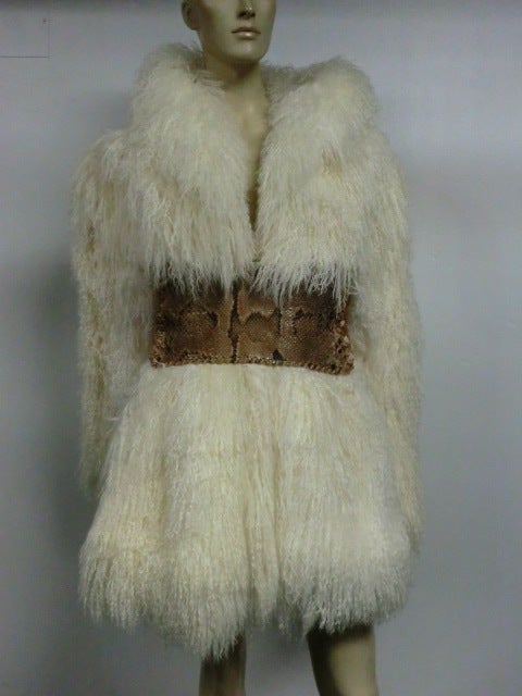 Ivory Mongolian Lamb Chubby Coat 1