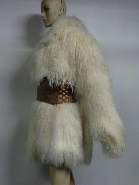 Ivory Mongolian Lamb Chubby Coat 3