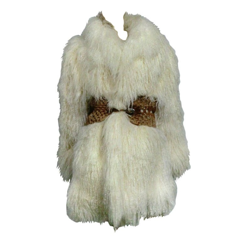 Ivory Mongolian Lamb Chubby Coat