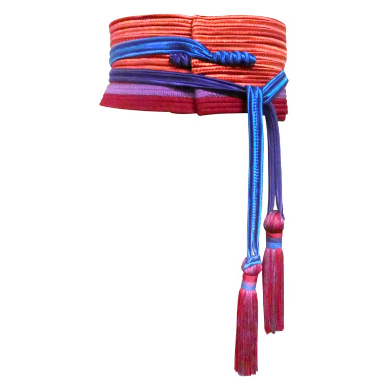 Yves Saint Laurent Gorgeous 70s Braid and Tassel Belt