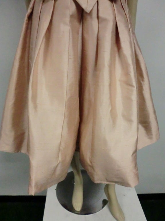 Paul Whitney 50s Silk Shantung Cocktail Dress w/ Super Structure 4