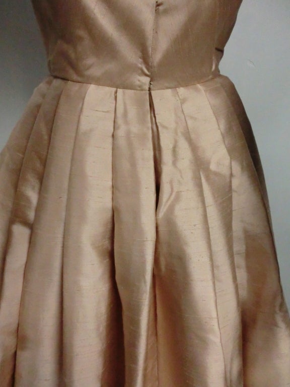 Paul Whitney 50s Silk Shantung Cocktail Dress w/ Super Structure 6