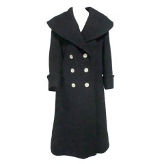 Geoffrey Beene Wool Double Breasted Coat w/ Portrait Collar 11