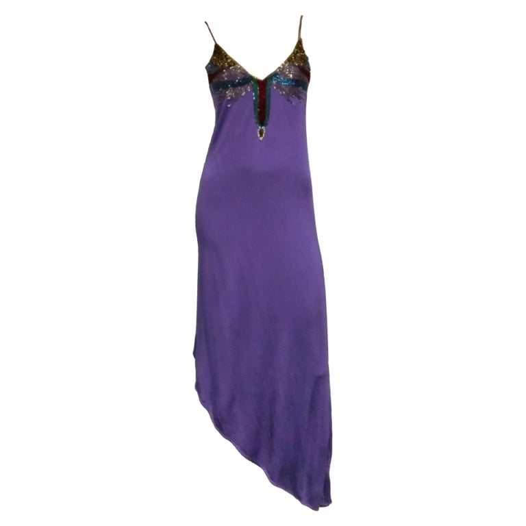 Stephen Burrows Beaded Matte Jersey Studio 54 Dress