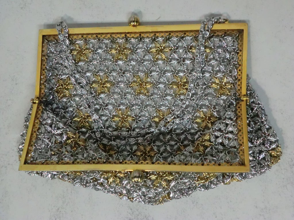 Metal Mesh 60s Handbag in Gold and Silver 2