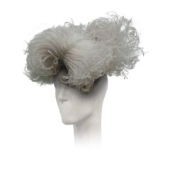 Vintage 40s I. Magnin Extravagant Ostrich Plume Tilt Hat