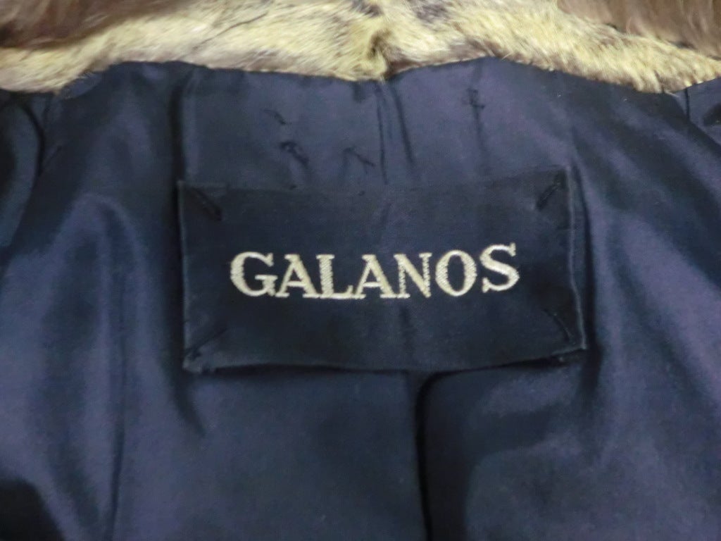 Women's James Galanos Civet Fur Princess Coat w/ Luxurious Sable Trim