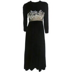 60s Malcolm Starr Gown with Illusion and Rhinestone Bodice 9