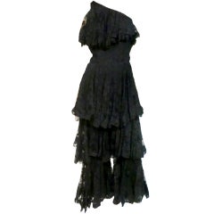 Donald Brooks 60s Tiered Lace One-Shoulder Jumpsuit 1