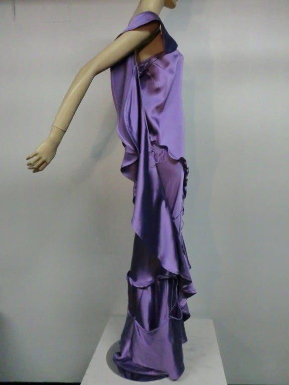 Women's Tom Ford for Yves Saint Laurent Lavender Bias Silk Satin Gown