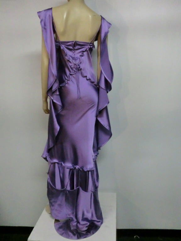 Tom Ford for Yves Saint Laurent Lavender Bias Silk Satin Gown 1