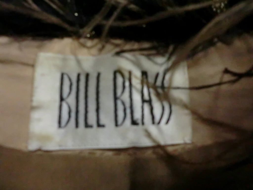 Bill Blass Lurex Knit Cardigan with Extravagant Ostrich Trim 2