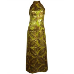 Vintage Japanese 60s Lamé Silk Gown