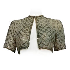 40s Sequined and Embroidered Evening Bolero Jacket