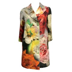 Goji Lin Metallic Brocade Print Evening Coat