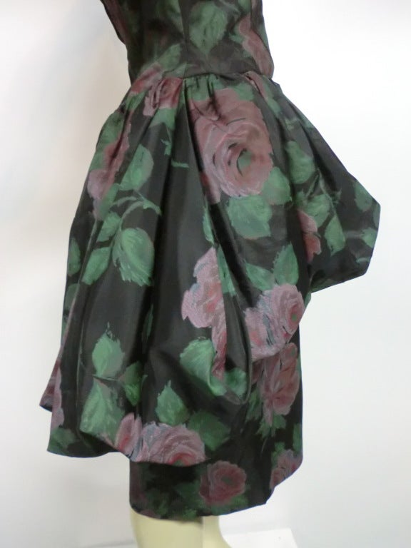 Women's 50s Bubble Peplum Floral Print Party Dress