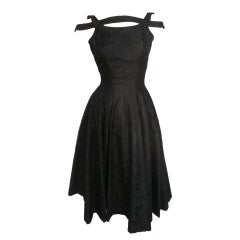 Retro 50s Suzy Perette Bandeau Shoulder Lace Party Dress