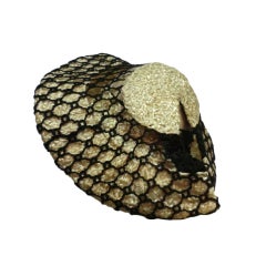 40s Howard Hodge Straw and Yarn Freeform Beret 11