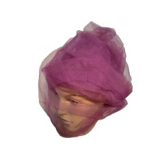 60s Tassell Lavender Tulle Beehive Hat w/ Optional Veil 9