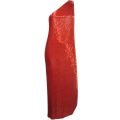 Anthony Muto 70s Silk Bugle Beaded One-Shoulder Column 9