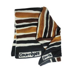60s Courreges Hand-Rolled Striped Silk Scarf