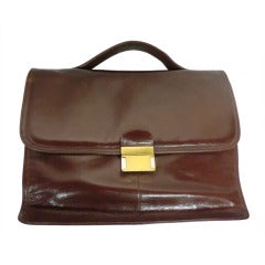 Retro 70s Bottega Veneta Polished Chestnut Leather Handbag