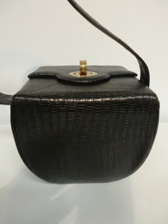 1940s Black Lizard Box Bag 2