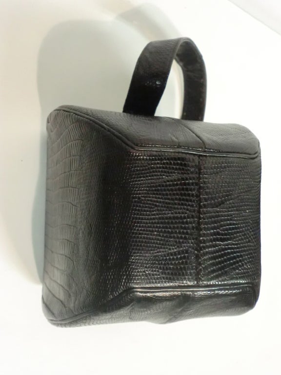 1940s Black Lizard Box Bag 3