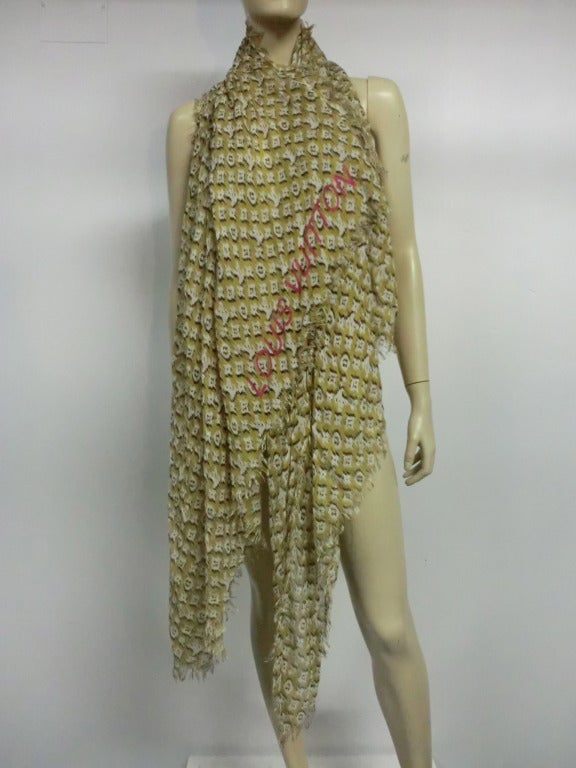 Louis Vuitton Wool Challis Logo Scarf
