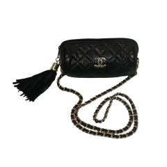 80s Chanel Quilted Leather "Bolster" Bag w/ Tassel