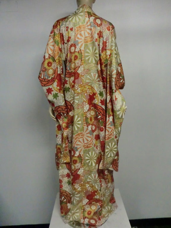 1940s Japanese Painted Silk Kimono 1