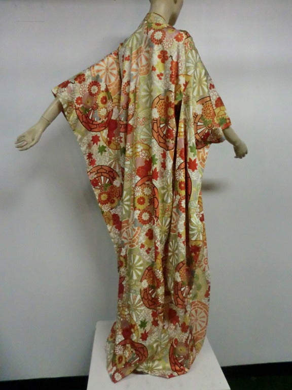 1940s Japanese Painted Silk Kimono 4