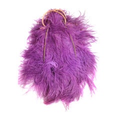 1920s Ostrich Feather "Fan" Evening Bag in Fuchsia 11
