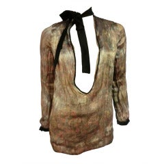 1920's Art Deco Silk Lamé Tunic Top