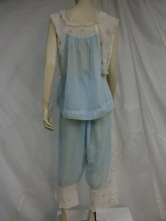 1920 S Ingenue Cotton Voile And Lace Pajama Set At 1stdibs