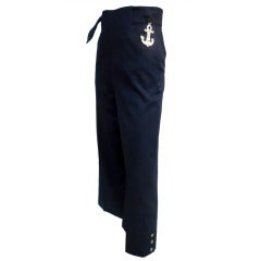 Vintage Yves Saint Laurent "Sailor Pants" with Metal Anchor